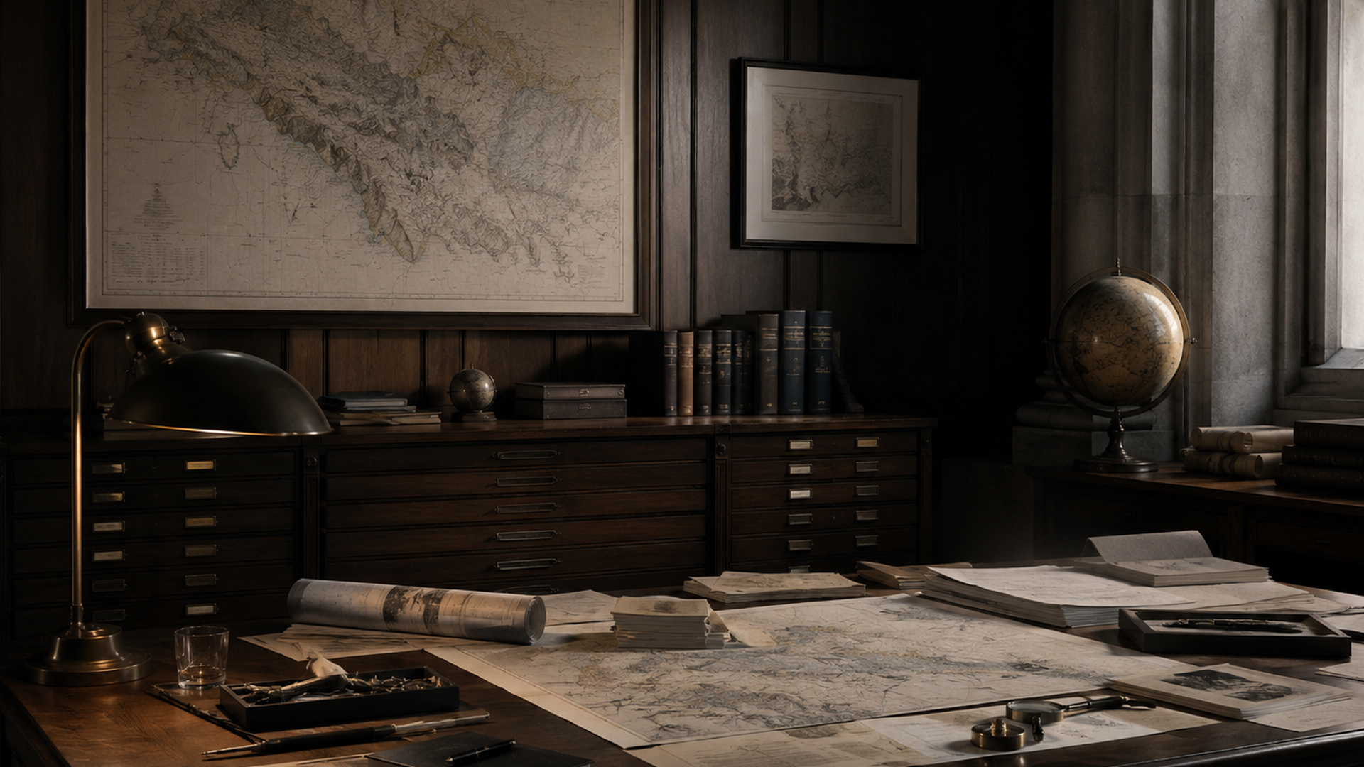 Geopolitical charts and regional analysis materials